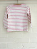 Petit Bateau Pink White Striped Cotton Top Sweatshirt Children