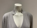 FABIANA FILIPPI Grey Knit Sweater Jumper Monili Trim Size I 48 UK 16 US 12 XL ladies