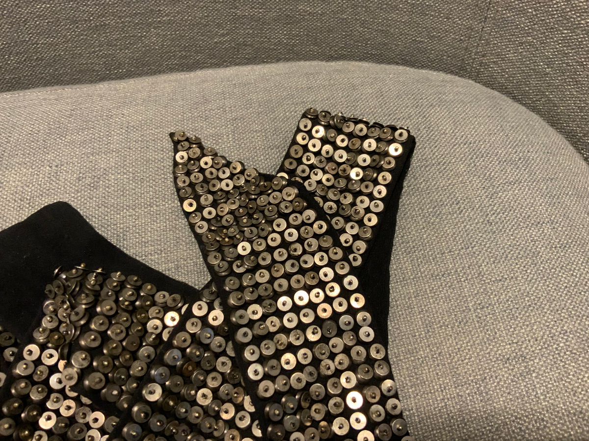 $1255 ISABEL MARANT Gunmetal Pulse Sequin Embellished Scarf one size ladies