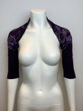 Sheso Purple Floral Knit Bolero Sleeves Cardigan Size XS ladies