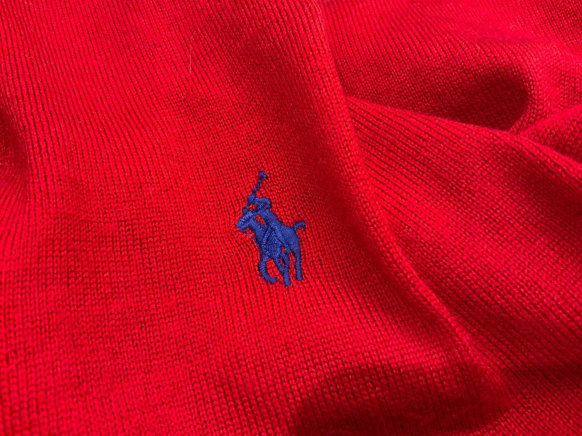 Ralph Lauren POLO Extra Fine Merino Wool V neck Jumper Sweater Size S small ladies