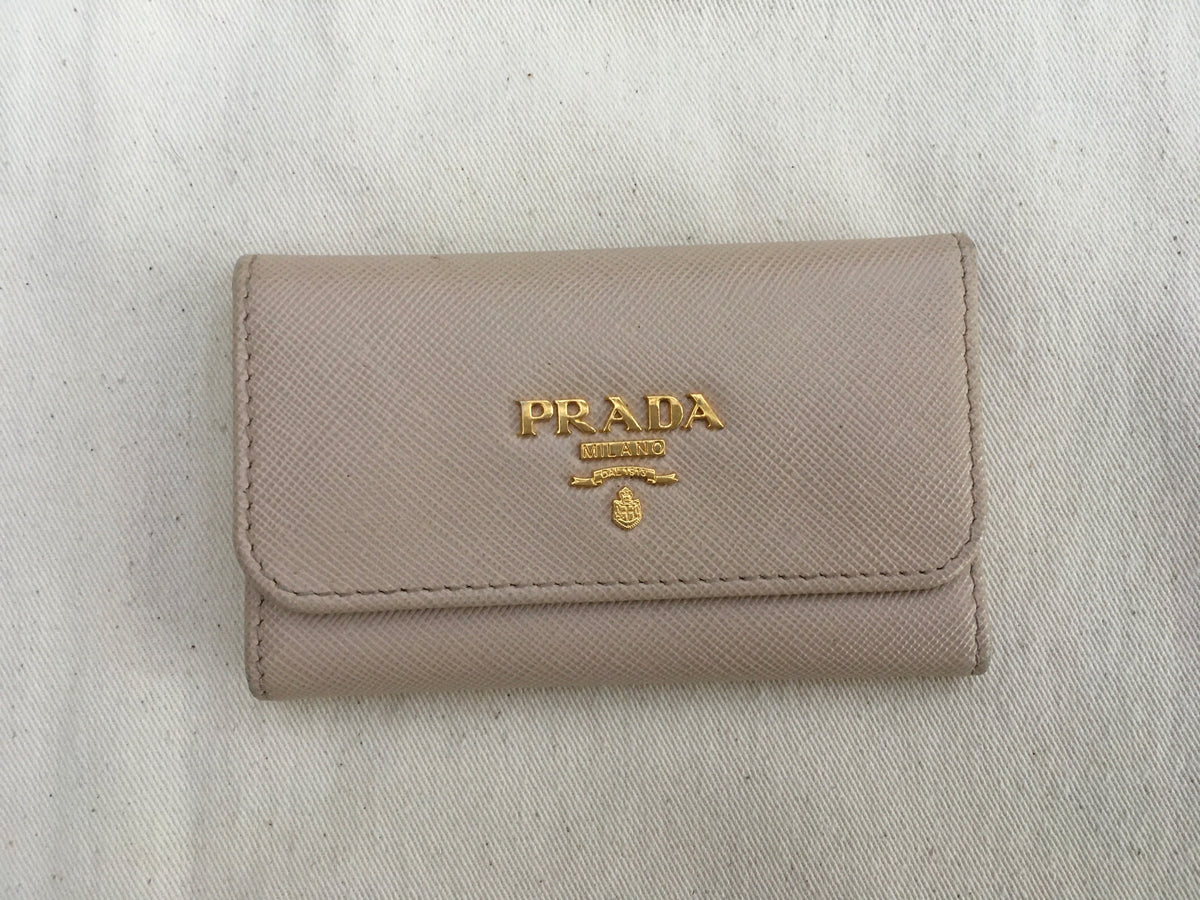 PRADA Saffiano Leather 6 Key Holder Wallet Keyholder Ladies