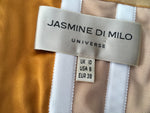 JASMINE DI MILO RUNAWAY COUTURE MUSTARD SILK DRESS LADIES