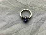 925 Sterling Silver Blue Stone Ring ladies