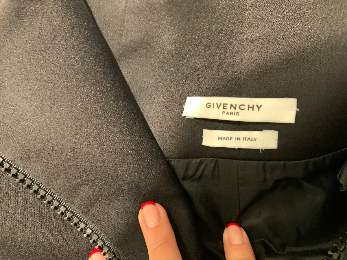 ICONIC Givenchy Black Mini High Waisted Skirt Size US 0 UK 4 XXS ladies