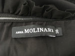 Anna Molinari Dress Black Strapless Ruffle Trim Mini Ladies