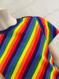 BALENCIAGA Rainbow stripe-print cotton T-shirt Ladies