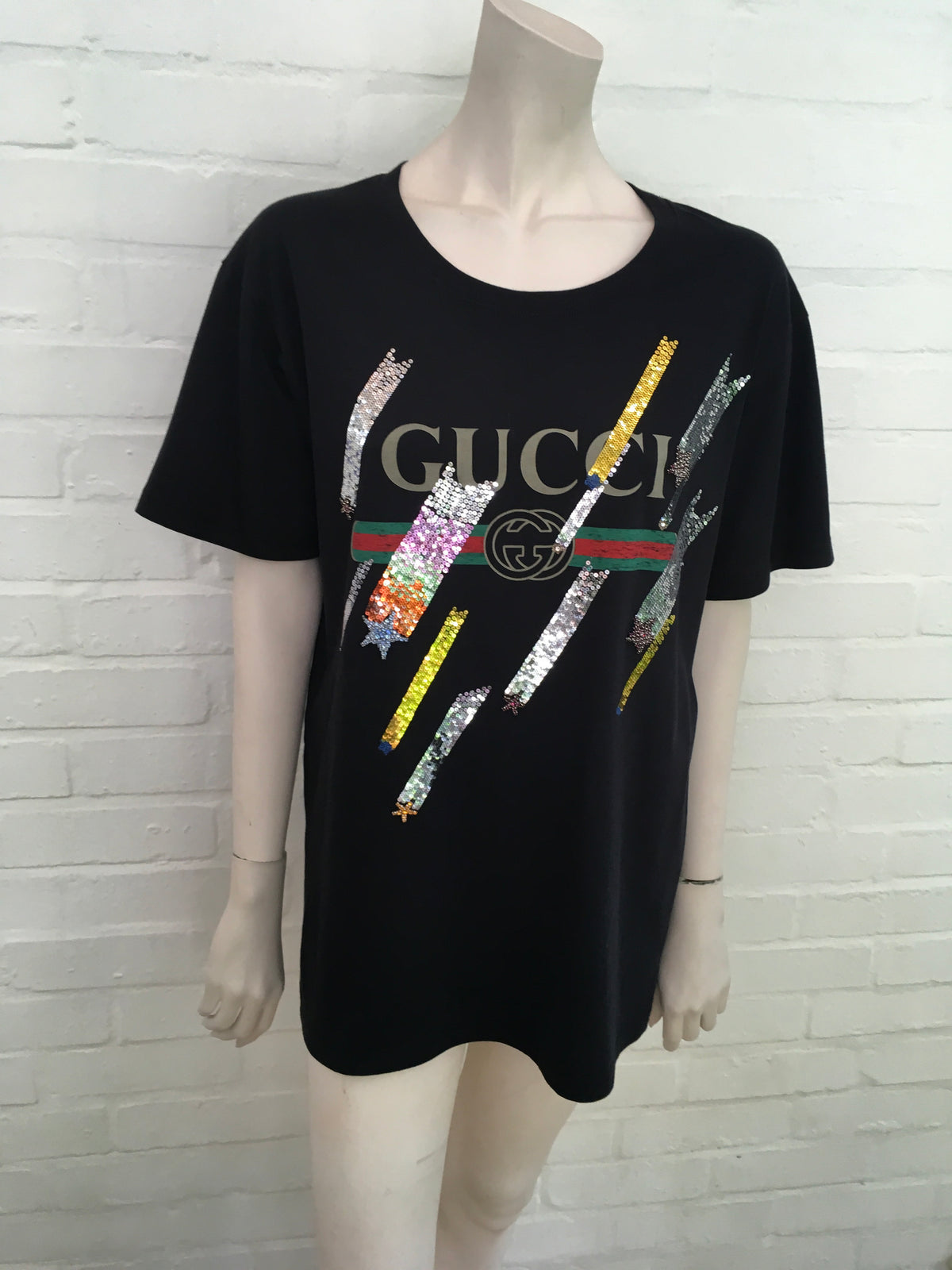 Gucci Vintage Logo T-Shirt Gets a Sequin Makeover 2019 Collection  Ladies