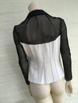 Maria Grazia Severi Blazer Sheer Sleeves Size I 42 Ladies