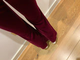 Tara Jarmon Burgundy Velvet Mid-Rise Wide-Leg Pants Trousers Size F 36 UK 8 US 4 ladies