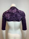Sheso Purple Floral Knit Bolero Sleeves Cardigan Size XS ladies