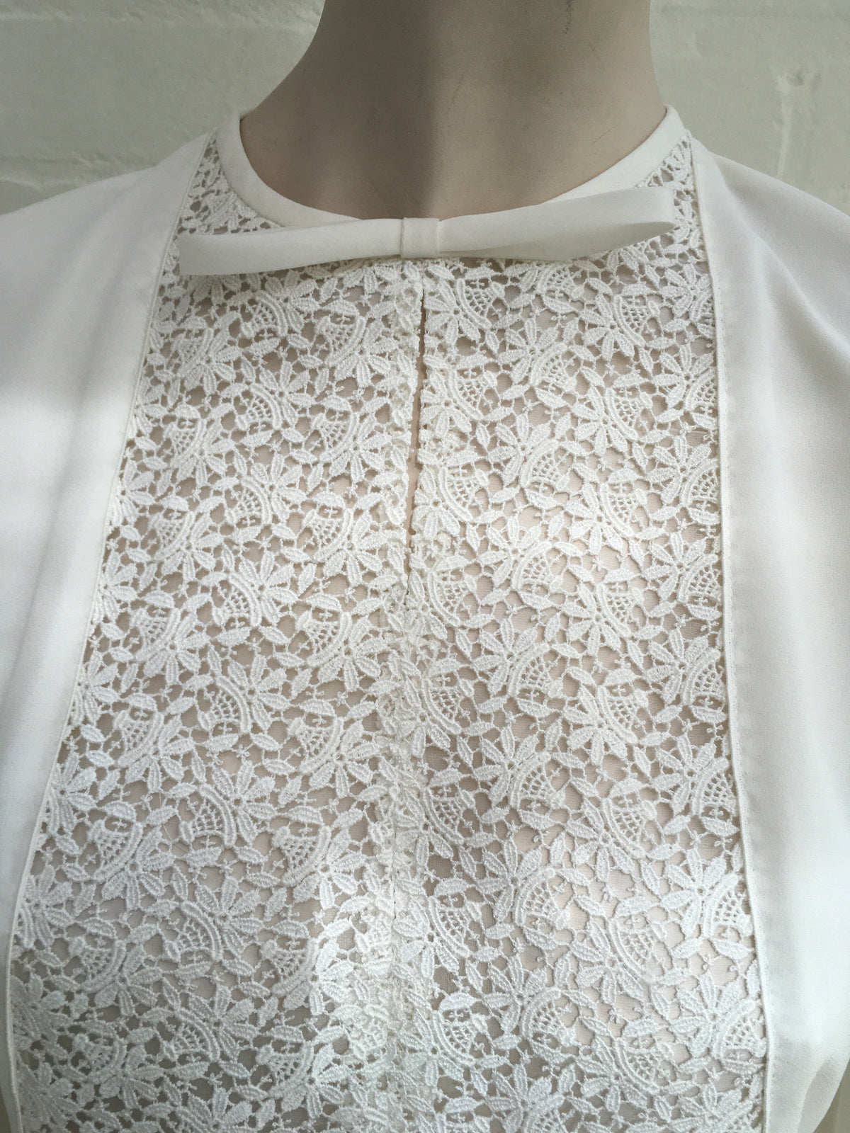 Giambattista Valli RUNAWAY Lace-paneled silk-crepe dress Size I 42 UK 10 US 6 ladies