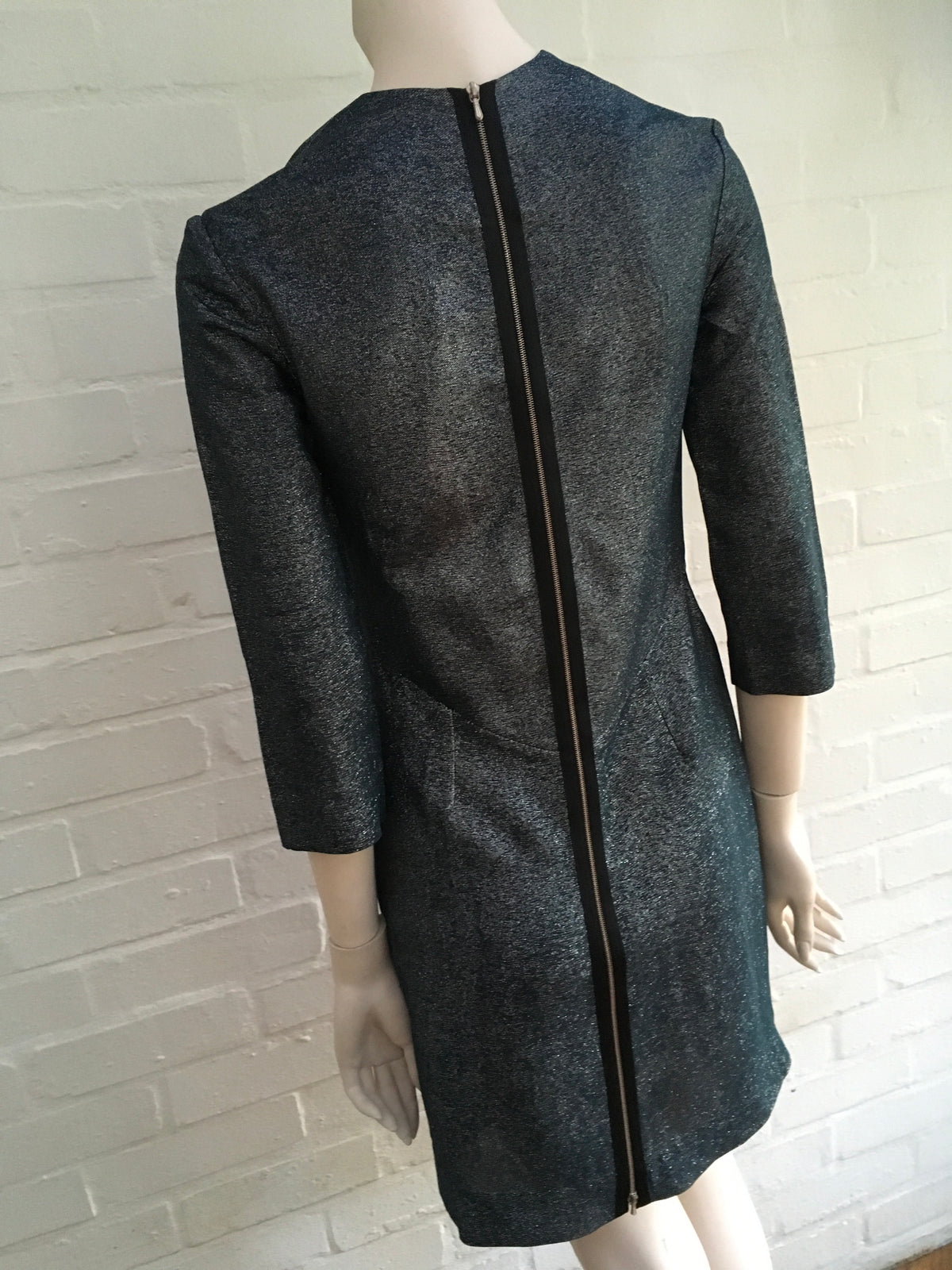 VICTORIA BECKHAM RUNAWAY COUTURE METALLIC SHIFT DRESS LADIES