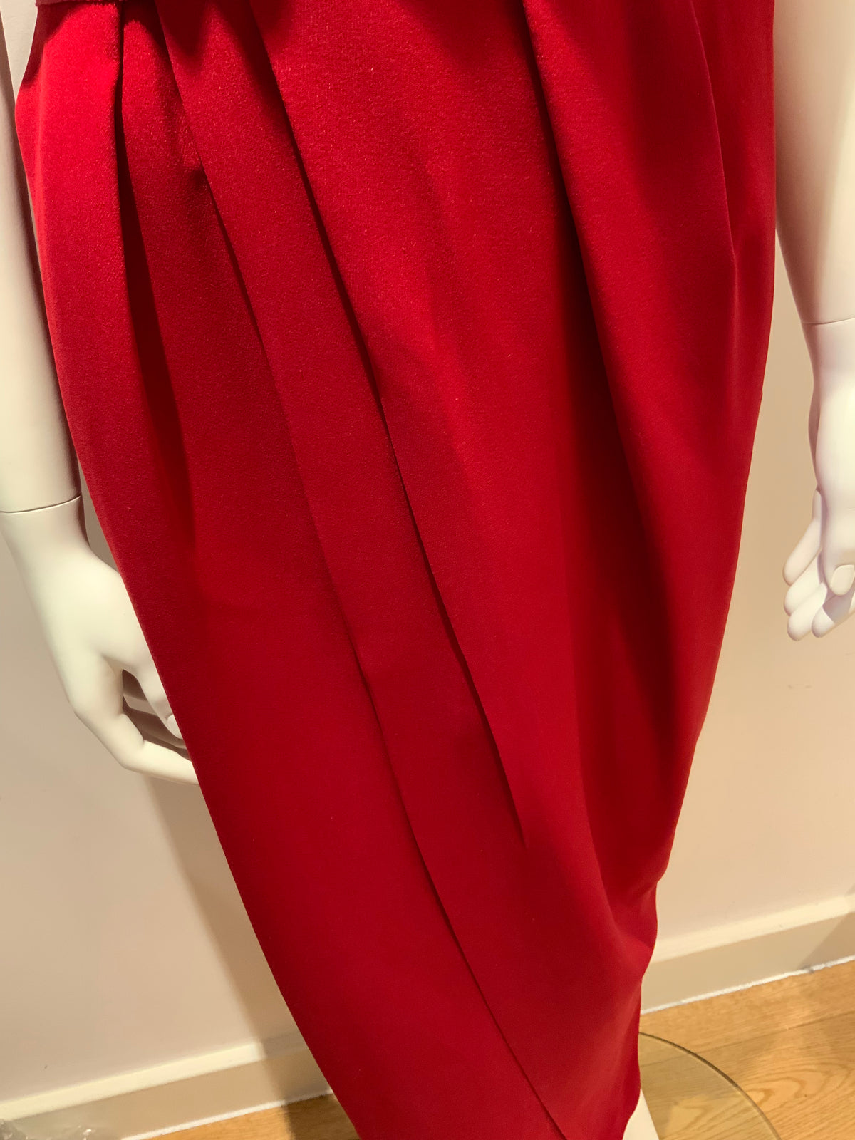 LANVIN Red Strapless wrap-effect silk-crepe gown dress RED CARPET F 36 XS ladies