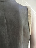 Ralph Lauren Black Label Lamb Shearling Leather Vest Gilet Ladies
