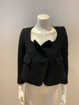 £550 Carven Wool Black Blazer Jacket Size FR 36 UK 8 US 4 S small ladies