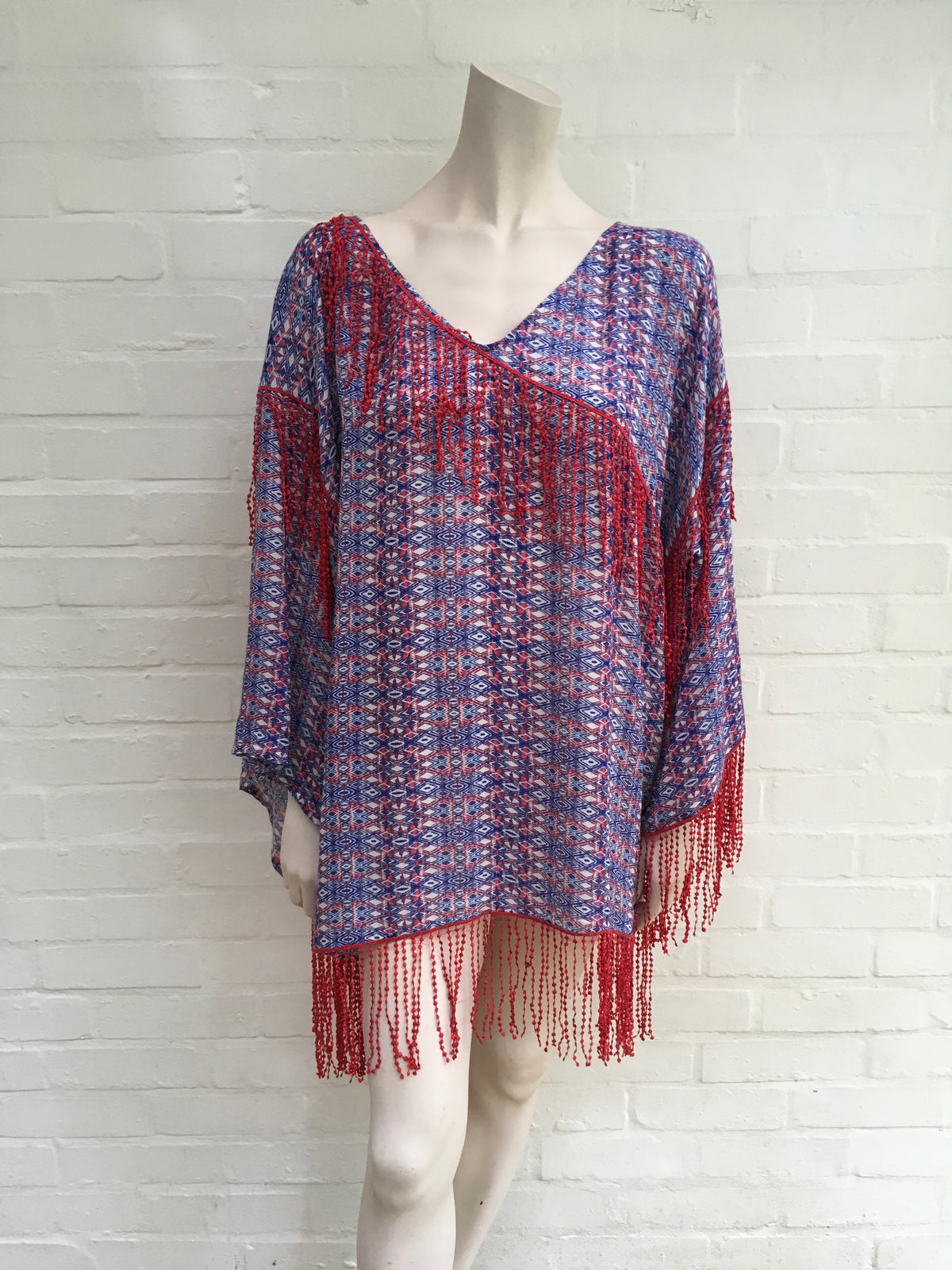 kaleidoscope by mimi Dubai COVER UP Fringe Kaftan Tunic Dress Ladies