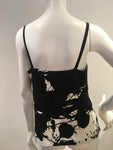 TIBI Black Paint Splatter tank top blouse Size US 6 UK 10 ladies