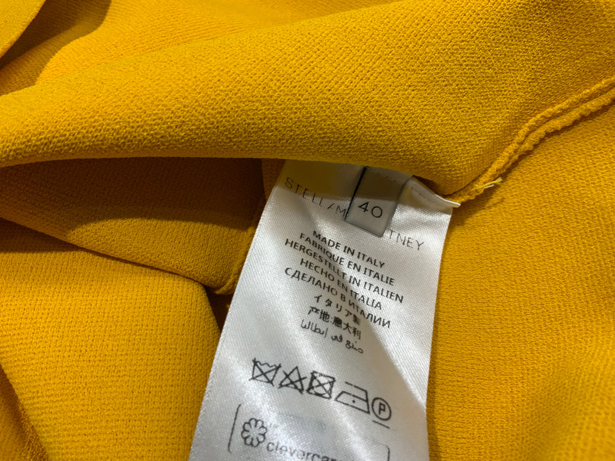 Stella McCartney cut out sleeve mustard yellow blouse Size I 40 S Small ladies