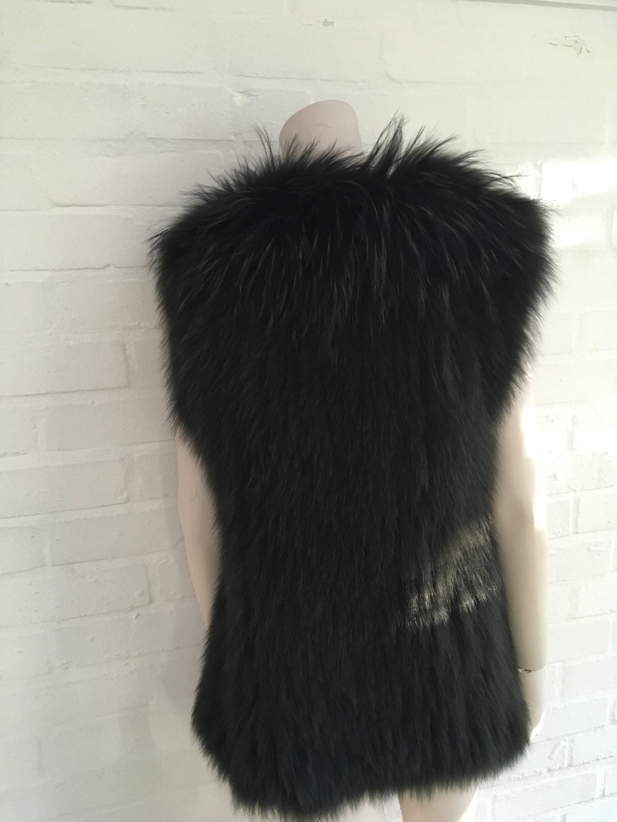 VINCE Women's Green Black Spruce Fox Fur Vest Gilet US 6 UK 10  Ladies