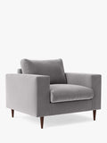 by Swoon Studio Evesham Armchair Comfortable Velvet in Ice Grey Chair