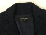 CHANEL Navy Metal Wool Boucle Jacket 16A Blazer F 40 UK 12 US 8 ladies