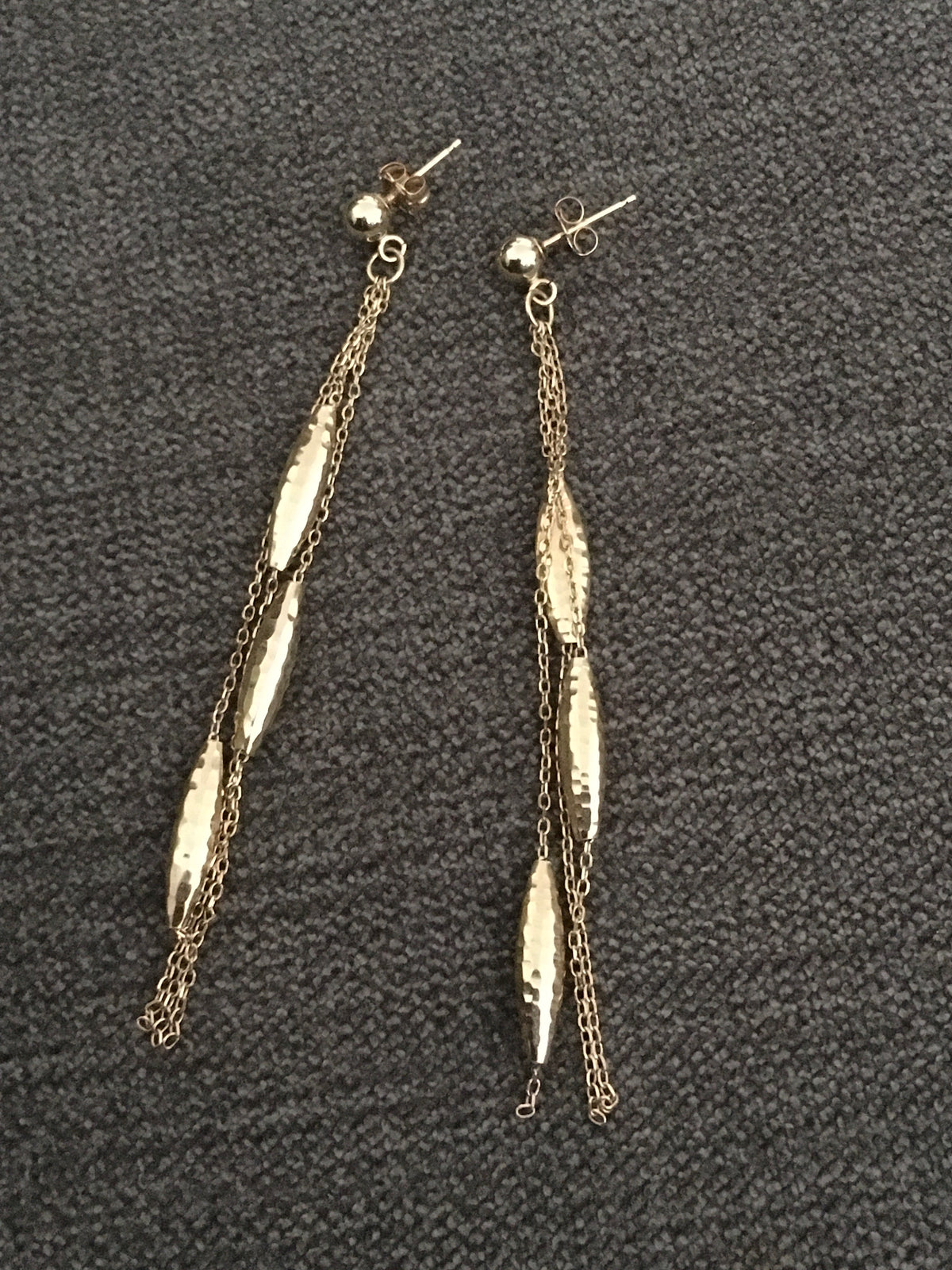 14K 14ct 585 Yellow Gold 14K Drop Earrings ladies
