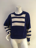 SELF-PORTRAIT Intarsia cotton jumper sweater Size L large ladies