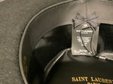 Saint Laurent Black RABBIT FUR HAT Fedora SOLD OUT Size 55 ladies