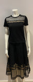 MAJE Eyelet Black Toby Top and Jenner Skirt Set Suit Size 1-2 S small ladies