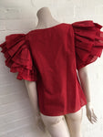 Rosie Assoulin Dust Ruffle Red Top Size M medium ladies