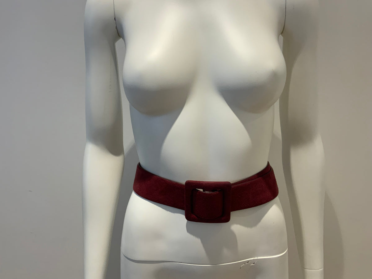 Ralph Lauren Suede Burgundy Wide Belt Size M medium ladies