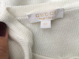 Gucci girls white knit bolero cropped cardigan Size 12 years old children