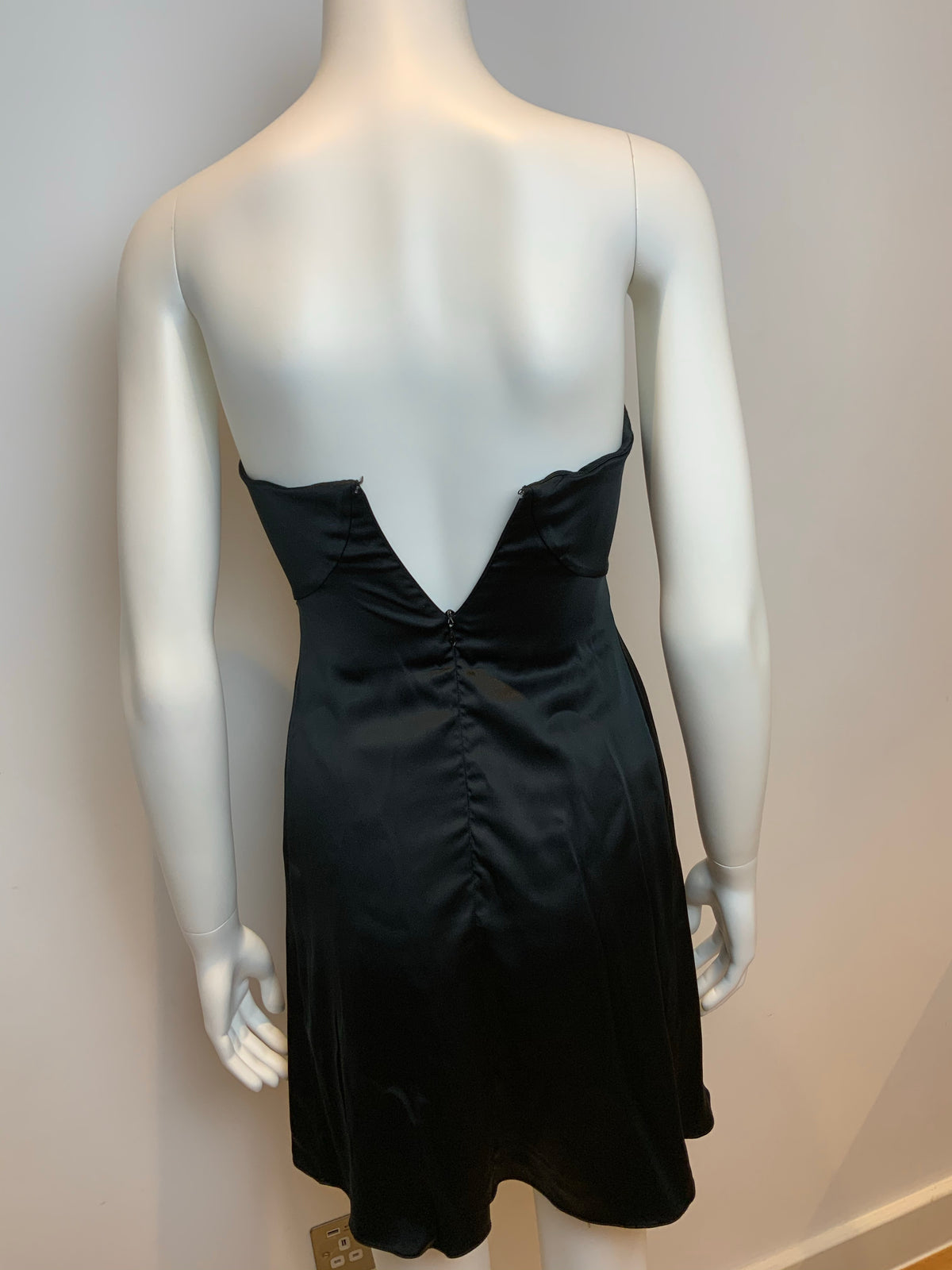 Jasmine Di Milo Black Silk Sweetheart Cut Strapless Dress UK 6 US 2 EUR 34 XS ladies