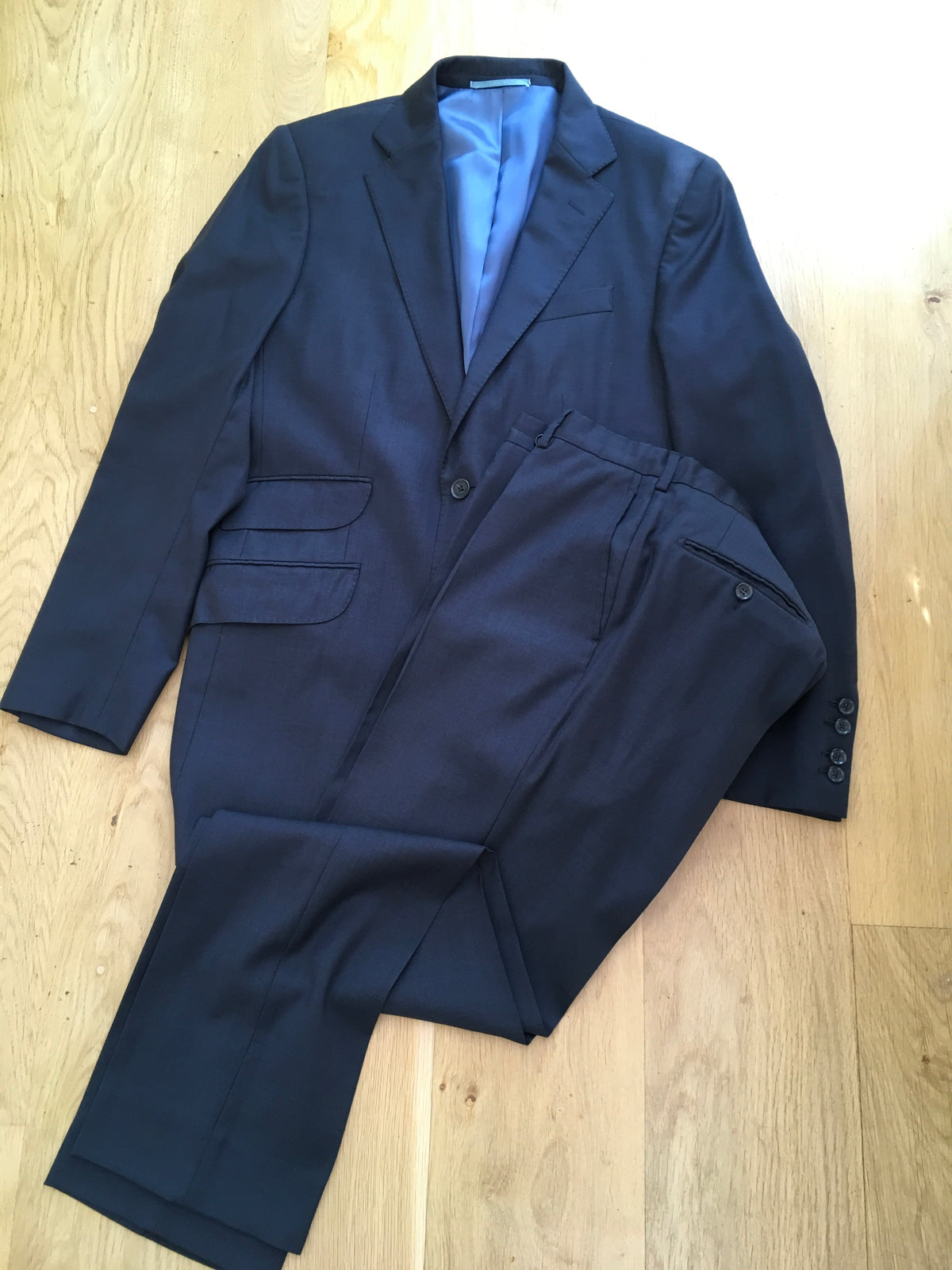 HACKETT LONDON Navy Virgin Wool Extrafine Suit 2 Pieces Men