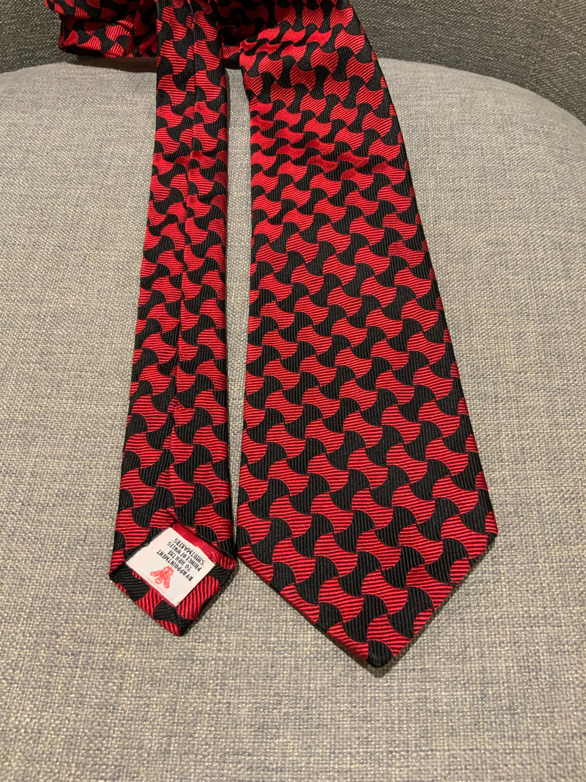 TURNBULL & ASSER Mens Red & Black Neck Tie men