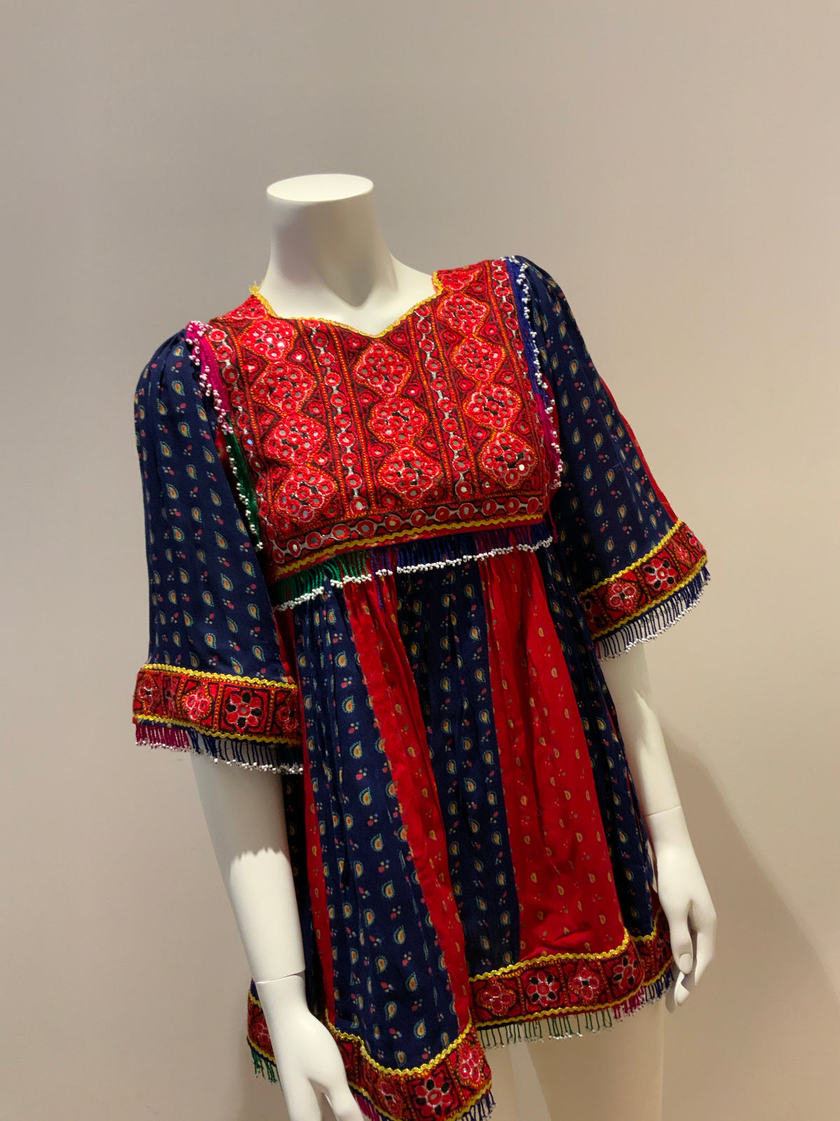 Hand Made Beaded Boho Indian Festival Gypsy Hippie Dress Size XXS ladies
