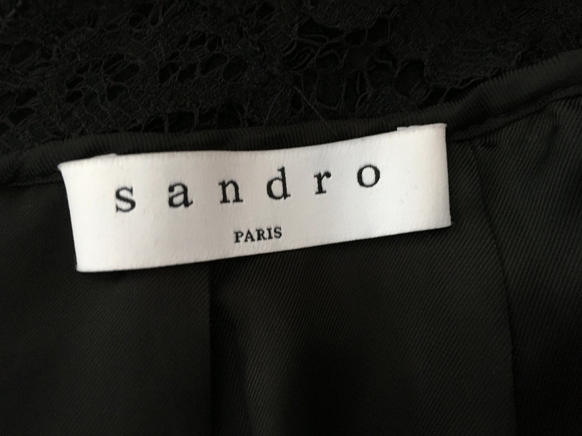Sandro Romie Black Lace Backless Mini Dress Ladies – Afashionistastore