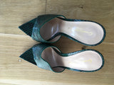 GIANVITO ROSSI Snake-embossed Alise Mules 105 In Green Size 36 UK 3 US 6 ladies