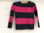 Ralph Lauren Polo cotton stripped cable knit sweater jumper 3 years old Ladies