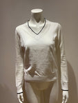BROOKS BROTHERS 346 White Cotton Knitted Sweater Cardigan Jumper Size M medium ladies