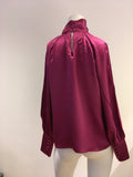 INTERMIX Alma Fuchsia Silk Charmeuse Blouse Size US 4 UK 8 S SMALL ladies