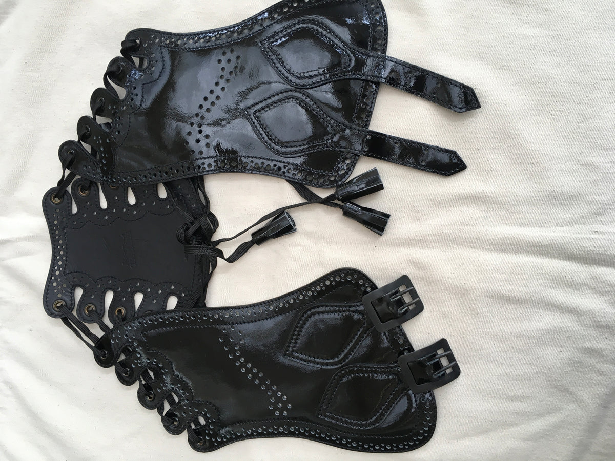 JEAN PAUL GAULTIER patent leather bondage corset belt ladies