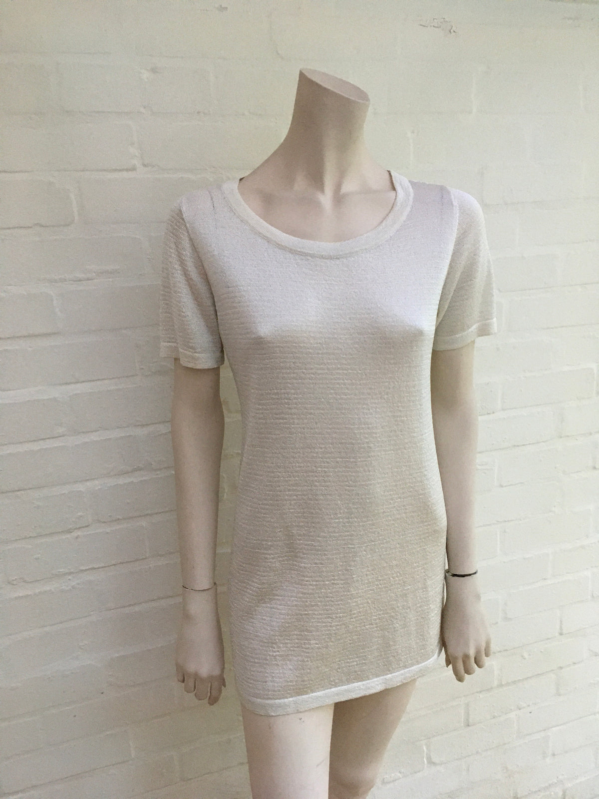 MISSONI White Lurex Thin Knit Top I 44 UK 12 US 8 L Large ladies