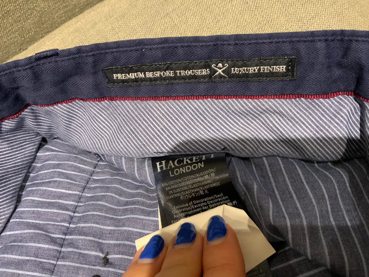 HACKETT LONDON NAVY BLUE Kensington PANTS TROUSERS SIZE 36R men