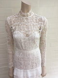 Self Portrait Primrose crepon-trimmed guipure lace gown dress Ladies