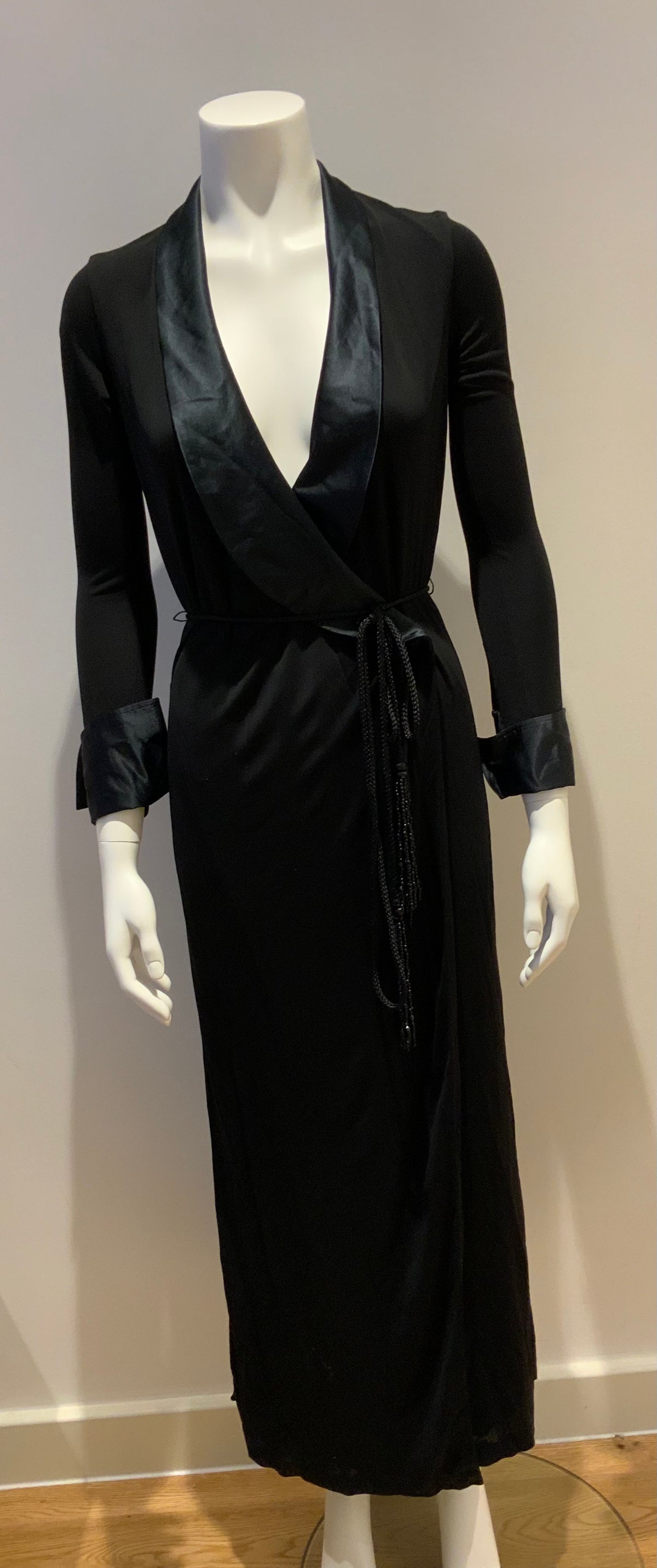 Ralph Lauren Black Wrap Jewelled Carlita Tuxedo Dress Size S small ladies