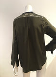 SANDRO Paris Green Eldorado Silk Blouse Top Size 1 S SMALL As seen on TV ladies