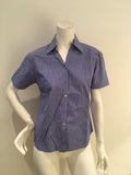 McKenzy Blue Gingham Shirt Size 44 UK 12 US 8 L LARGE ladies