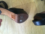 GIVENCHY Shark Lock platform sandals in black leather Ladies